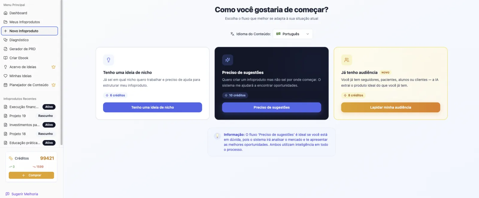 Interface da ferramenta exclusiva da comunidade Impulse Club